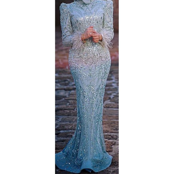 Blue Size M Mermaid dress - Picture 2 of 2